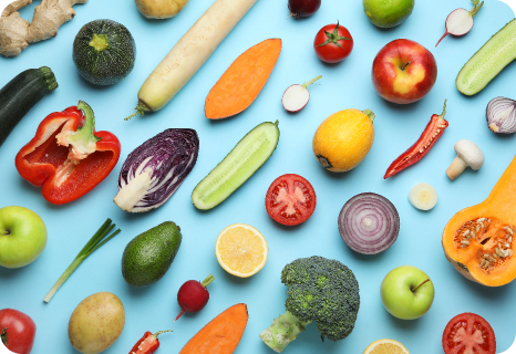 Verduras y frutas frescas